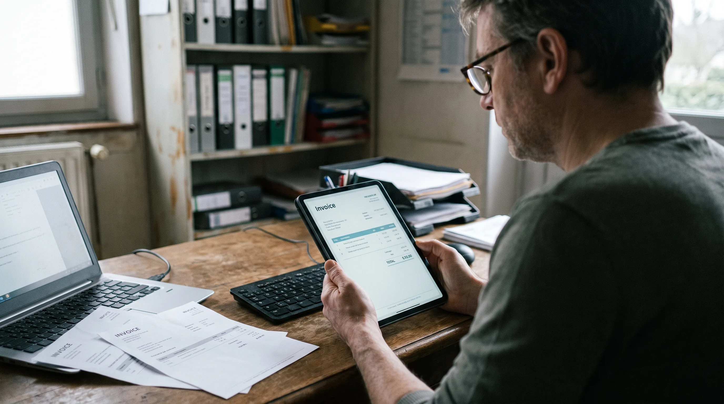 Consultation d'une facture électronique sur tablette