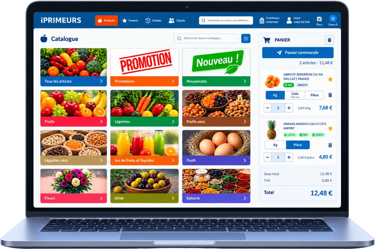 Logiciel iPRIMEURS : catalogue produits et prise de commandes